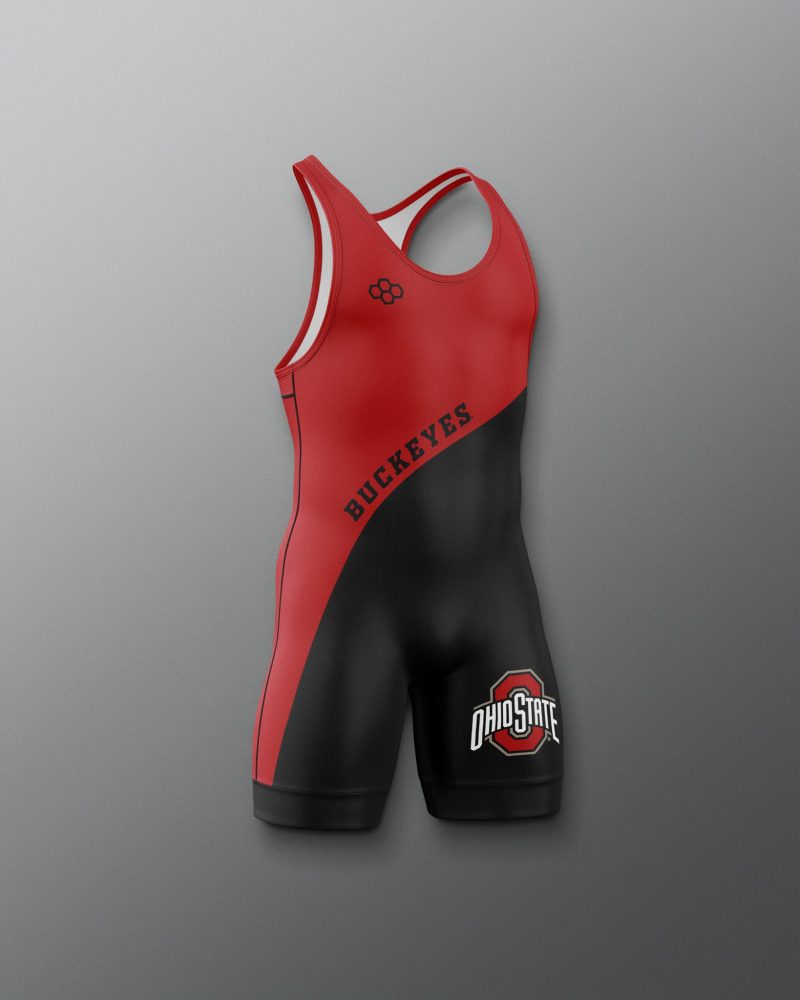 Y COHSN1019 Buckeyes Throwback Youth Singlet Red Black 0003