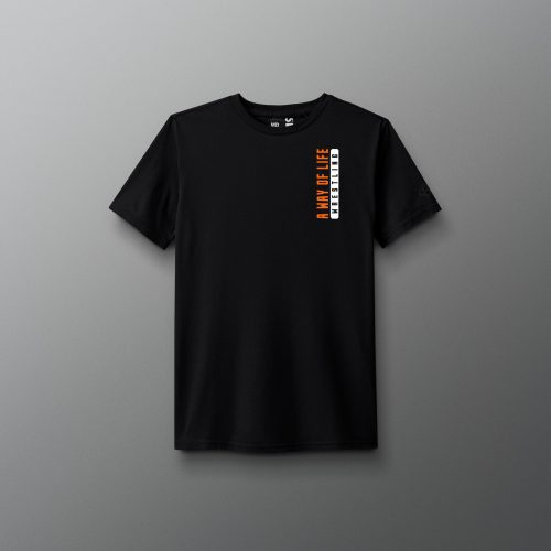 Y RUDTS1114 A Way Of Life Bold T Shirt Black Orange 0001