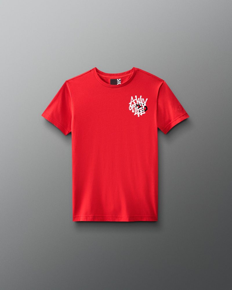 Y RUDTS1121 A Way Of Life Spray T Shirt Red 0001