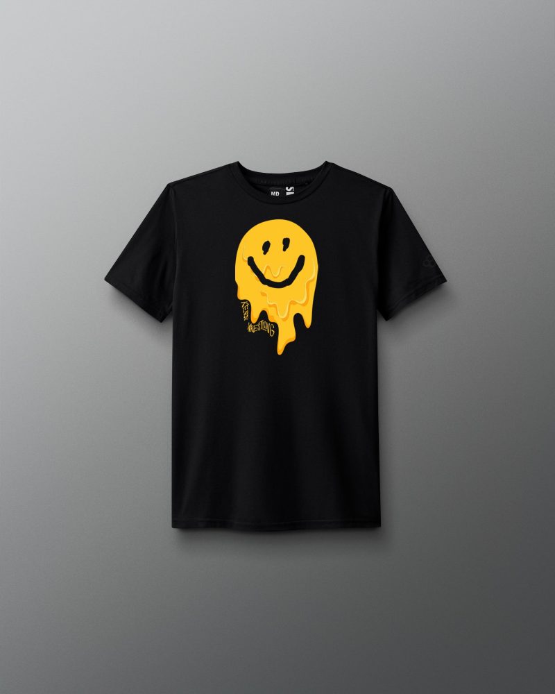 Y RUDTS1129 RUDIS Happy Yellow Drip T Shirt Black 0001