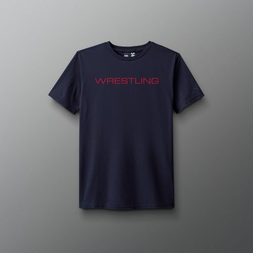 Y RUDTS1130 Wrestling Wordmark Elite Super Soft Youth T Shirt Navy 0001